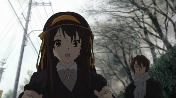 A troubled Haruhi is fine too