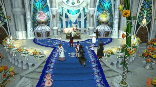 Les invités congratulent les mariés