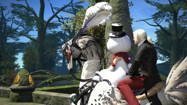 Les mariés s'en vont sur leur beau chocobo